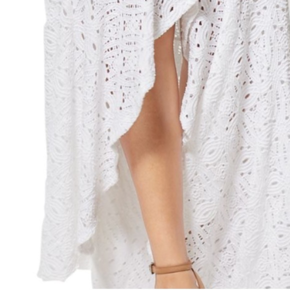 NEW LACE OVERLAY HI-LOW MAXI White SKIRT - Picture 6 of 6